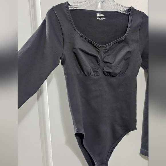 Dark Gray compression body suit Size large  snap closure. New - Picture 2 of 5